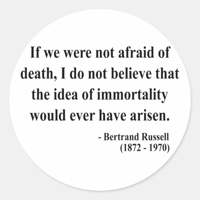 Bertrand Russell Zitat 1a Runder Aufkleber (Vorderseite)