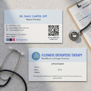 Beruf der orthopädischen Therapie   Moderne Termin Visitenkarte