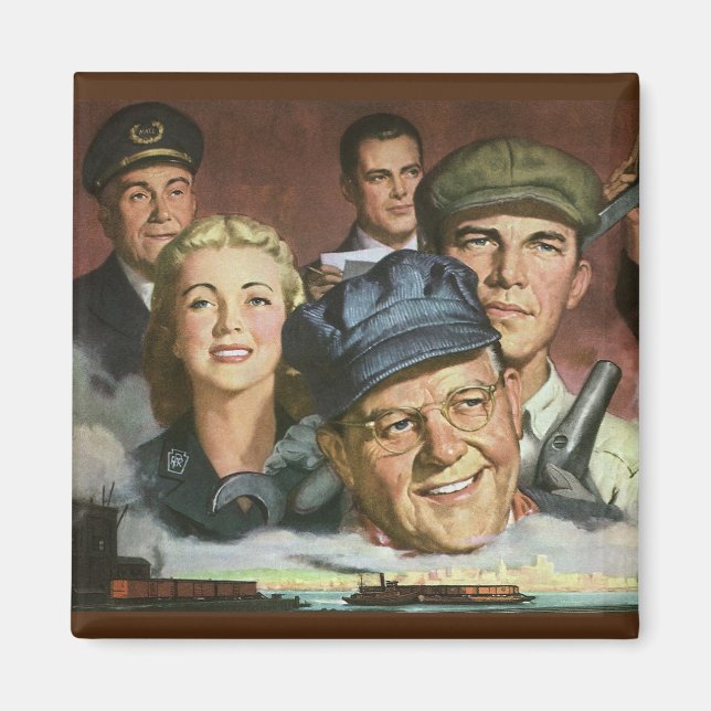 Beruf der Wirtschaft, Vintager Patriotismus Magnet (Vorne)