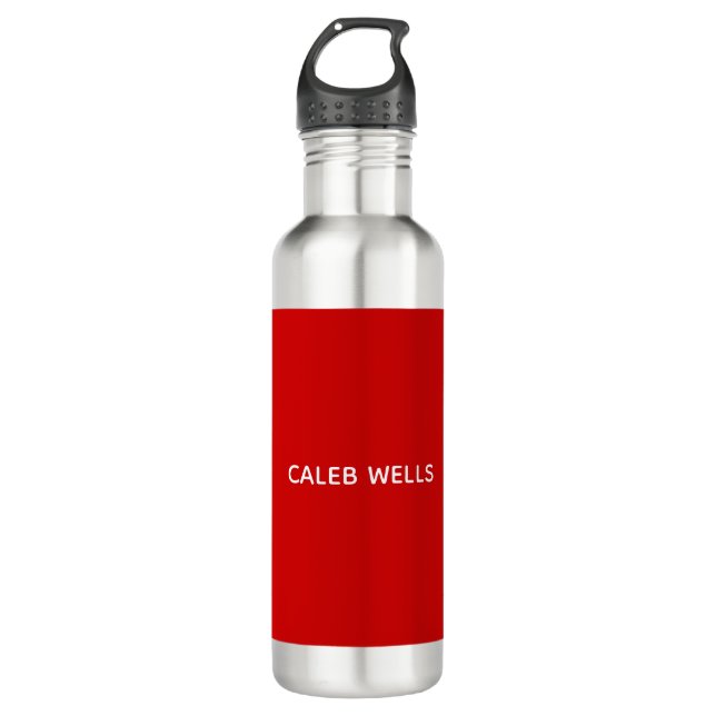 Beruf Schlicht schlicht anziehender roter Name Edelstahlflasche (Vorderseite)