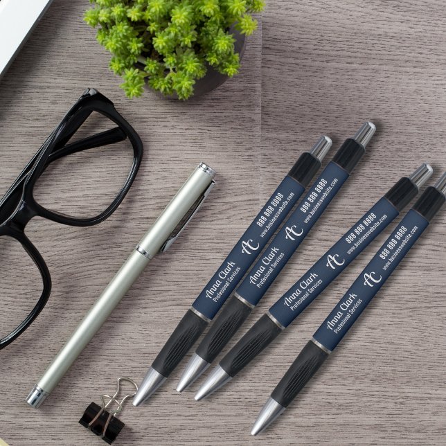 Beruflich 2 Letter Monogram Navy Blue texturiert Kugelschreiber (Von Creator hochgeladen)