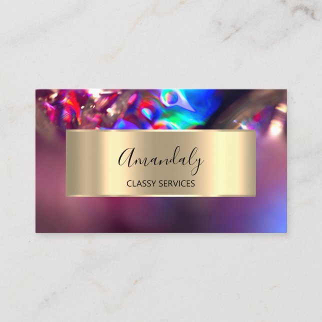 Beruflich Affiliate Marketing Holographic Gold Visitenkarte (Vorderseite)