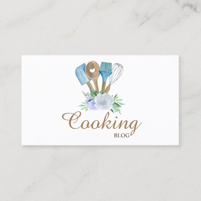 Beruflich, Bäckereihandwerkzeuge, Blume, Kochen Visitenkarte (Vorderseite)