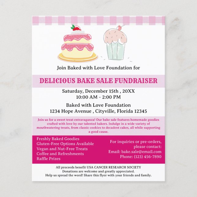 Beruflich Bake Sale Fundraiser Flyer (Vorne)