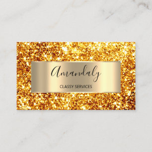 Beruflich Beauty Friseur Glitzer Honig Gold Visitenkarte