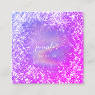 Beruflich Beauty Makeup Artist Glitzer Spark Quadratische Visitenkarte