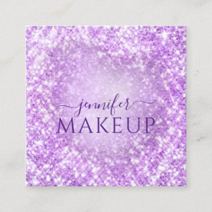 Beruflich Beauty Makeup Beauty Glitzer Lila Quadratische Visitenkarte