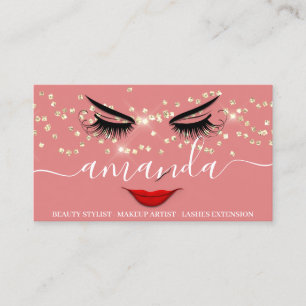 Beruflich Beauty Makeup Gold Lash Rose Lippen Sie Visitenkarte