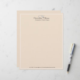 Beruflich Beige Minimalistisch Briefbogen