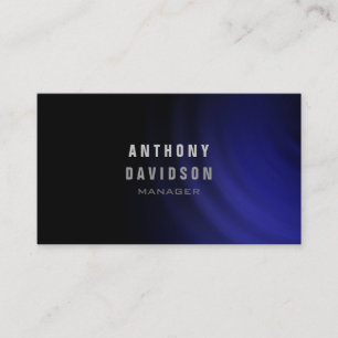 Beruflich Black Blue Gray Manager Business Card Visitenkarte