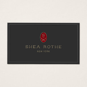 Beruflich Black Red Monogram 3D Typografie