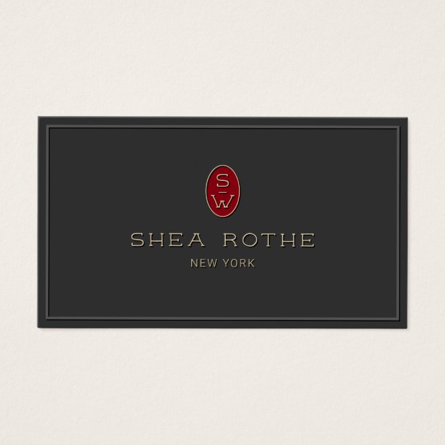 Beruflich Black Red Monogram 3D Typografie (Vorderseite)