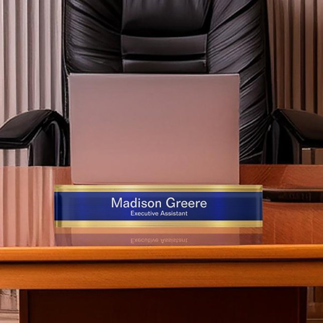 Beruflich Blue Gold Zuhause Namensplakette (Von Creator hochgeladen)