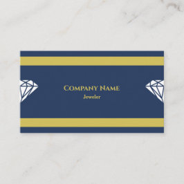 Beruflich Blue & Golden Jeweler Business Card Visitenkarte