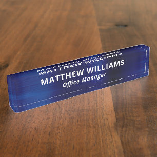 Beruflich Blue Imitats Metal Custom Namensplakette