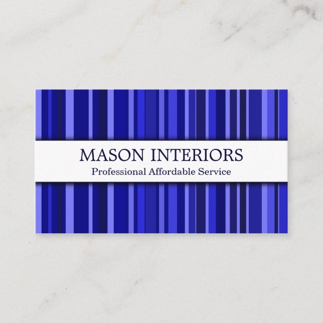 Beruflich Blue Interior Designer Business Card Visitenkarte (Vorderseite)