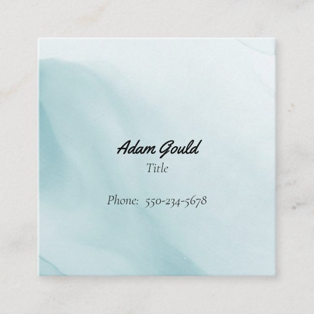Beruflich Blue Ombre Gradient Business Card Quadratische Visitenkarte (Vorderseite)