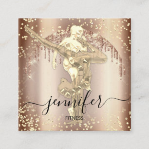 Beruflich Body Fitness Dance Rose Gold School Quadratische Visitenkarte