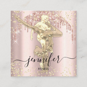 Beruflich Body Fitness Dance Rose Gold Tropfen Quadratische Visitenkarte