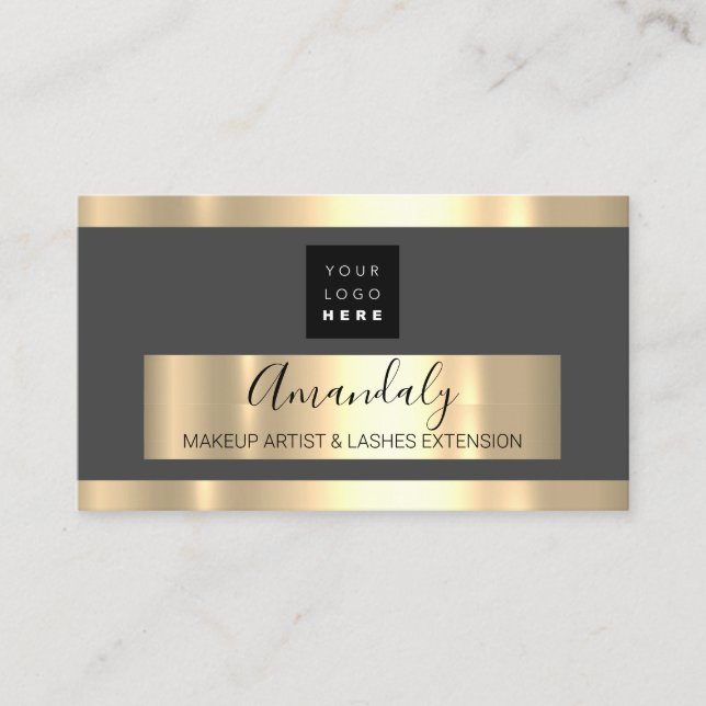 Beruflich Business Services Gold-Logo VIP Grau Visitenkarte (Vorderseite)