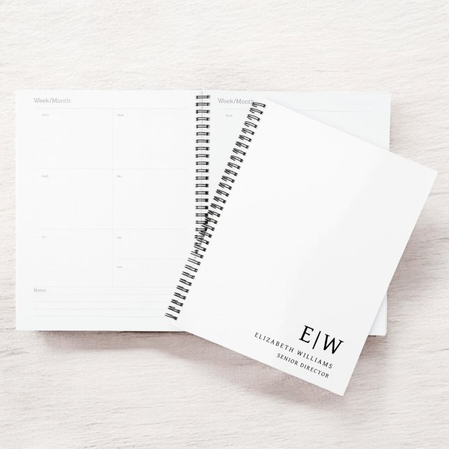 Beruflich Business White Monogram Planer (Von Creator hochgeladen)