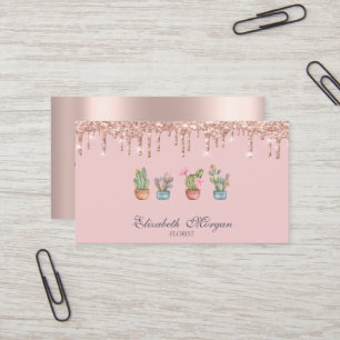 Beruflich Cactus Rose Gold Tropfen Visitenkarte
