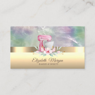 Beruflich Cake Mixer Blume Holographic Pearl Visitenkarte