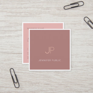 Beruflich Chic Clean Design Monogram Schlicht Luxe Quadratische Visitenkarte