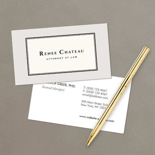 Beruflich Classic Elegante Brown Taupe Anwalt Visitenkarte (Von Creator hochgeladen)