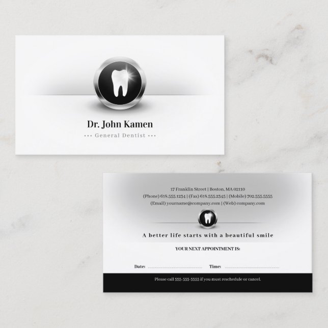 Beruflich Dental | Zahnarzt Terminkarte (Vorne/Hinten)