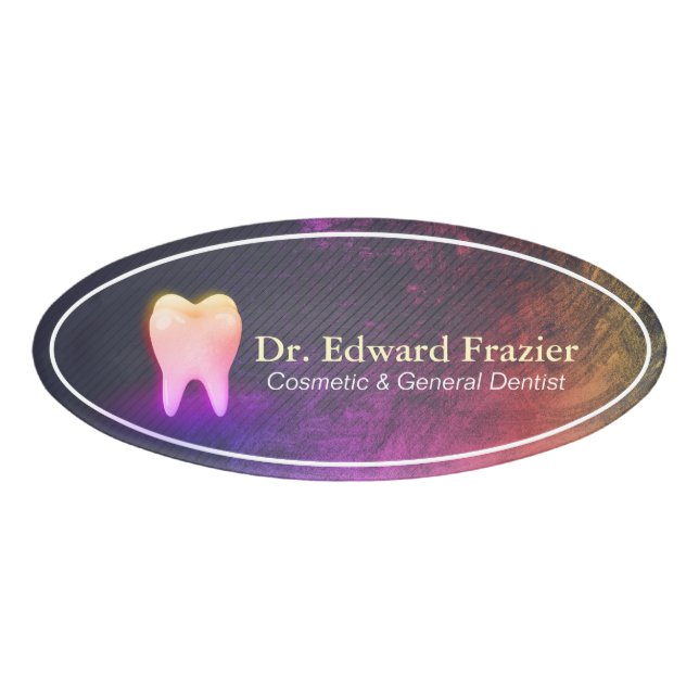 Beruflich Dentalklinik-Rose Gold-Stand Namenschild (Vorderseite)