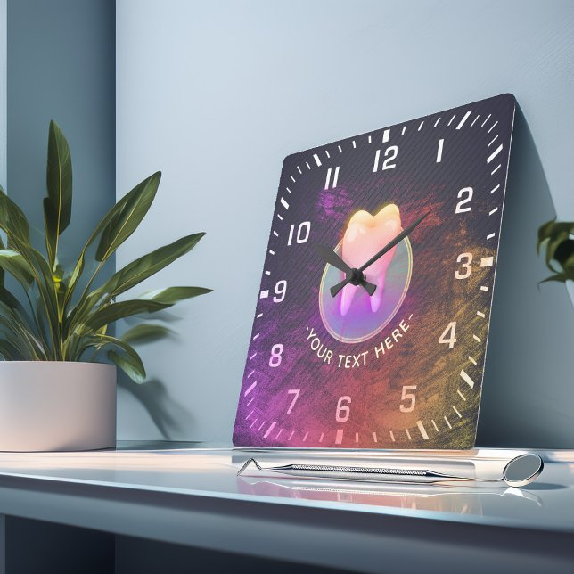 Beruflich Dentalklinik-Rose Gold-Stand Quadratische Wanduhr (Von Creator hochgeladen)