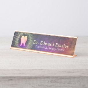 Beruflich Dentalklinik-Rose Gold-Stand Schreibtischnamensplakette