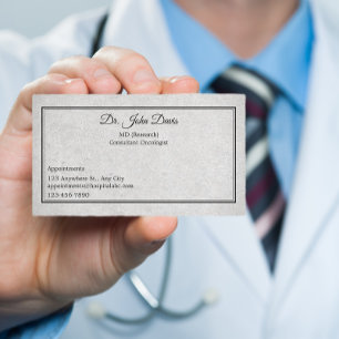 Beruflich Doctor Gray Black Personalisiert Visitenkarte