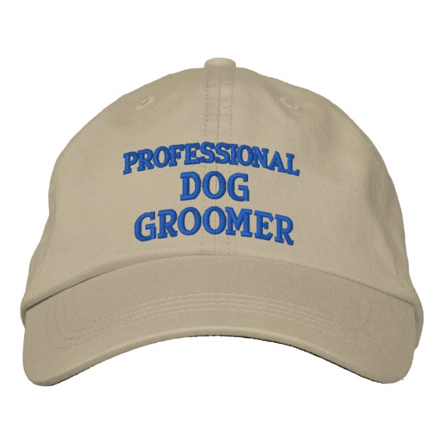 BERUFLICH DOG GROOMER BESTICKTE BASEBALLKAPPE (Vorderseite)