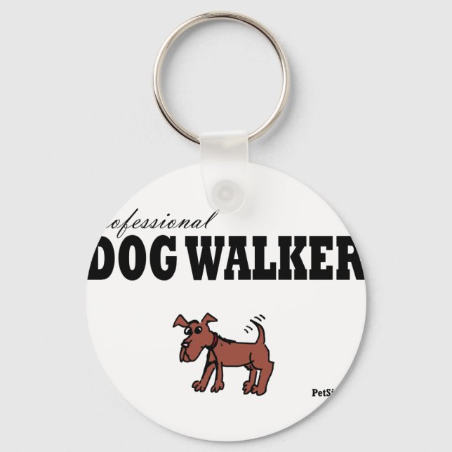 Beruflich Dog Walker Schlüsselanhänger (Vorderseite)