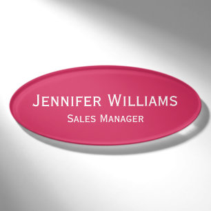Beruflich dunkelrosa Office-Führungskraft Magnetic Namenschild