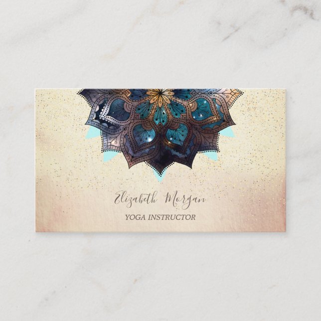 Beruflich Elegant Mandala, Confetti Yoga Visitenkarte (Vorderseite)