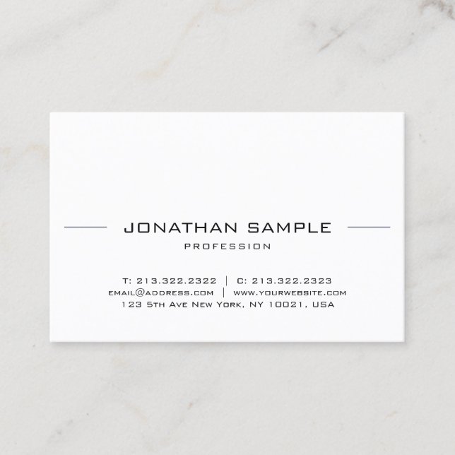 Beruflich Elegant Minimalistisch Modern einfach Visitenkarte (Vorderseite)