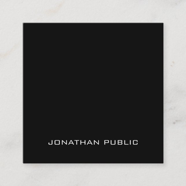 Beruflich Elegant Minimalistisch Schwarz Einfach S Quadratische Visitenkarte (Vorderseite)