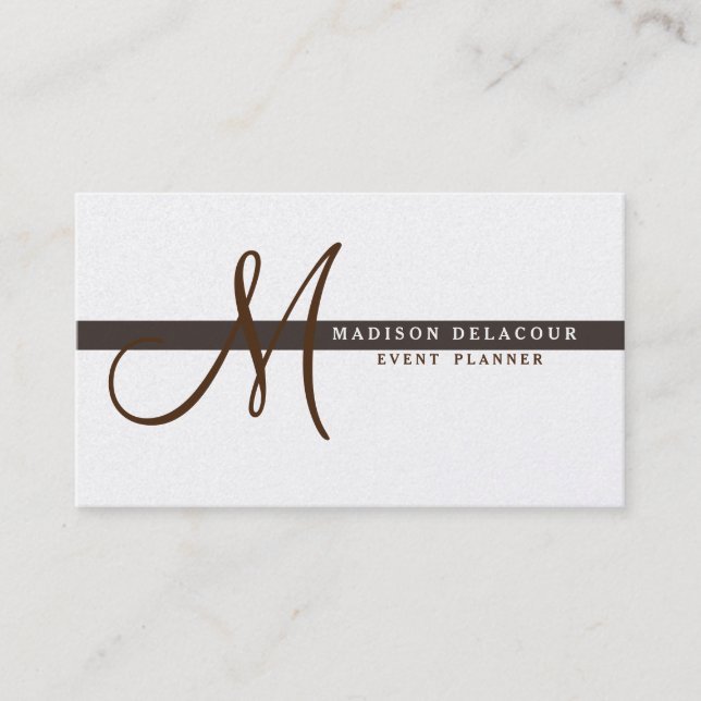 Beruflich Elegant Modernes Monogramm Visitenkarte (Vorderseite)