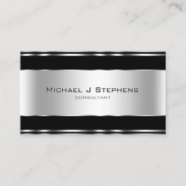Beruflich Elegant Modernes Schwarz und Silber Visitenkarte