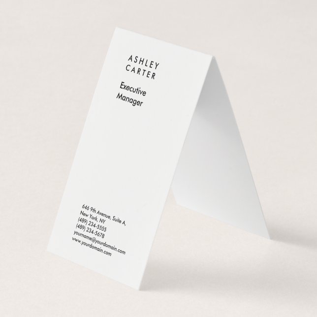 Beruflich-elegant-weiß schlicht-minimalistisch mod visitenkarten (Vorderseite)