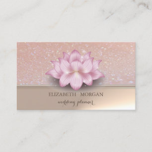 Beruflich Elegante Chic Glittery Lotus Blume Visitenkarte