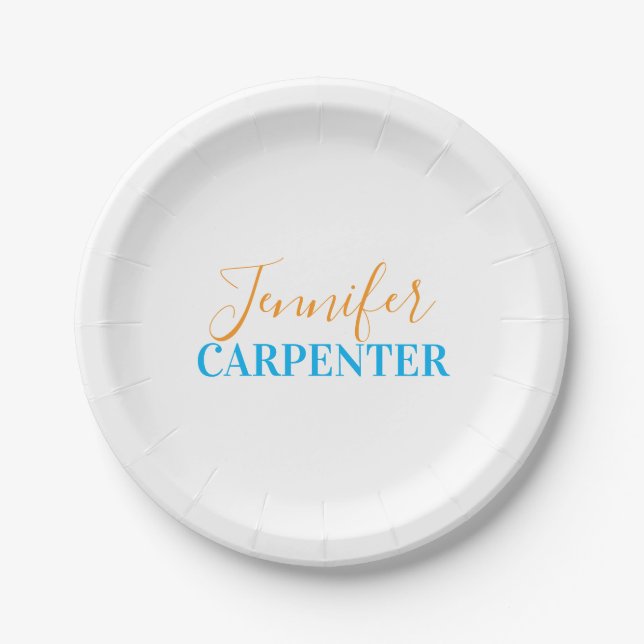 Beruflich elegante moderne minimalistische schlich pappteller (Vorderseite)