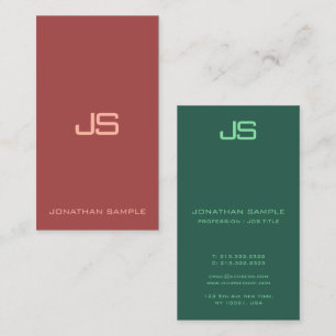 Beruflich elegante Monogram Vertikal modern Visitenkarte