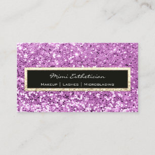 Beruflich Event Eyelash Glitzer Gold Black Purp Visitenkarte
