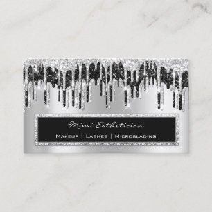 Beruflich Event Eyelash Rose Silver Black Tropfen Visitenkarte