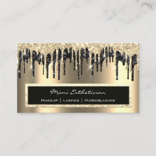Beruflich Event Eyelash Sepia Gold Black Tropfen Visitenkarte