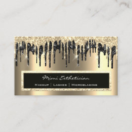 Beruflich Event Eyelash Sepia Gold Black Tropfen Visitenkarte